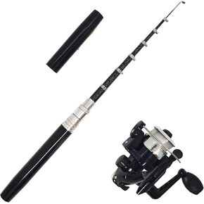 Portable Small Pen Fishing Rod Spinning Reel Combos, 38" 55" Compact Telescopic Fish Pole Kits for All Season Fishing in Rivers, Lakes, Ice, etc. in Kuwait