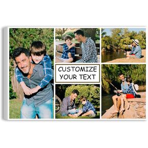 xzartdiy Custom Picture Canvas Prints with Your Photos, 5 Collage Images Print, Personalized Wall Art for Family Home Office Wedding Decor, Customized Gifts for Father’s & Mother’s Day 12x8’’ in Saudi Arabia