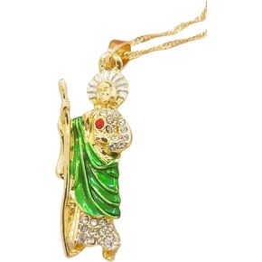 14K Gold Filled San Judas Necklace For Women And Men - Vintage Saint Jude Necklace Religious Necklace Amulet, St. Jude Tadeo Medalla Cadena Oro Laminado, Catholic Religious Christian Jewelry in Kuwait
