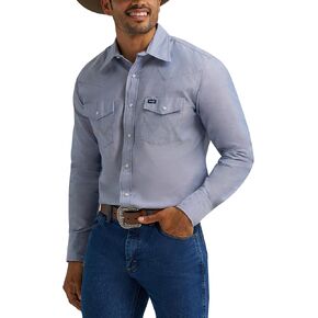 Wrangler Men's Big Cowboy Cut Western Long Sleeve Snap Shirt Firm Firm ، Light Chambray ، 3x-Tall in Kuwait