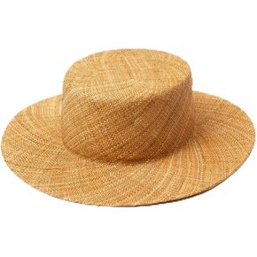 Solid Hats for Women Pink Beach Hat Precious Grass Summer Flat Vacation Cap in Kuwait
