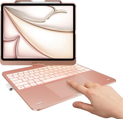 typecase Keyboard Case for iPad Pro 13 (M4) & iPad Air 13 (M3/M2, 2025/2024), Trackpad, 360° Rotatable, Wireless, 11-Colors Backlit for iPad Pro 12.9(6th/5th/4th/3rd Gen), Dark Black in Kuwait