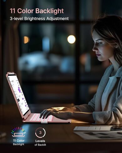 typecase Keyboard Case for iPad Pro 13 (M4) & iPad Air 13 (M3/M2, 2025/2024), Trackpad, 360° Rotatable, Wireless, 11-Colors Backlit for iPad Pro 12.9(6th/5th/4th/3rd Gen), Dark Black in Kuwait