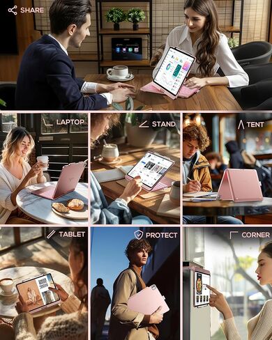 typecase Keyboard Case for iPad Pro 13 (M4) & iPad Air 13 (M3/M2, 2025/2024), Trackpad, 360° Rotatable, Wireless, 11-Colors Backlit for iPad Pro 12.9(6th/5th/4th/3rd Gen), Dark Black in Kuwait
