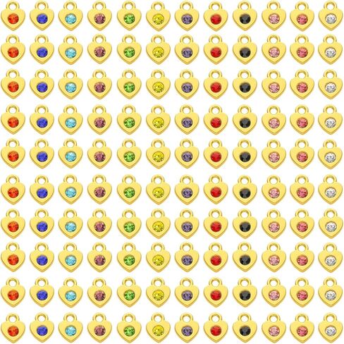 BetterJonny 120 Pieces Crystal Birthstone Charms Beads, 12 Colors Round Crystal Charm with Rings Handmade Jewelry Pendants for Jewelry Necklace Bracelet Earring Making in Kuwait