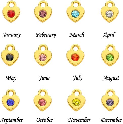 BetterJonny 120 Pieces Crystal Birthstone Charms Beads, 12 Colors Round Crystal Charm with Rings Handmade Jewelry Pendants for Jewelry Necklace Bracelet Earring Making in Kuwait