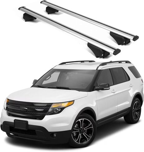 ERKUL Roof Rack Cross Bars for Ford Explorer 2020-2025 | Aluminum Crossbars with Anti Theft Lock for Rooftop | Compatible with Raised Rails - Black in Kuwait