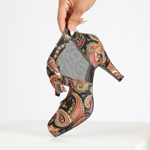 LIURUIJIA Womens Platform High Heels Bow Pumps Cutout Mesh Panel Wedding Work Party Dress Shoes in Kuwait