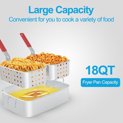 10QT Outdoor Fish Fryer Kit – Heavy-Duty Aluminum Pot, 6.7QT Basket, Propane Deep Fryer with 0-10 PSI Regulator & Steel Frame – Ideal for Seafood & More in Saudi Arabia