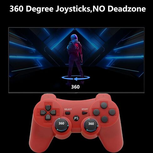 Eagolloar Wireless Controller 2 Pack for PS3, Dual Analog Bluetooth Rechargeable Game Controller for PS3 with Charging Cable,Dual Vibration- Red and Black in Kuwait