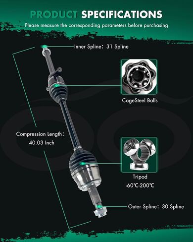 Scitoo الأمامية الأمامية اليمنى الجانبية الجانبية CV Axaft Assembly ملاءمة لـ Acura MDX 3.5L ، لـ Acura TLX 3.5L ، لـ Honda Passport 3.5L ، لـ Honda Pilot 3.5L NCV36193،44305T5A01 in Saudi Arabia