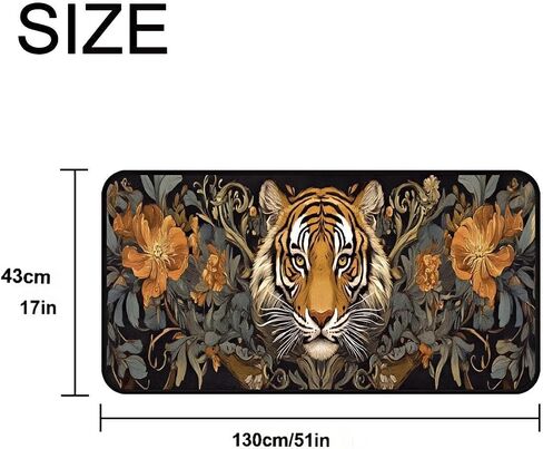 Tiger Floral Kitchen Floor Mat, Room Runner Rugs 17''x51'' Laundry Room Rug Runner,Bathroom, and Mudroom in Saudi Arabia