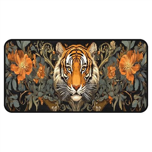 Tiger Floral Kitchen Floor Mat, Room Runner Rugs 17''x51'' Laundry Room Rug Runner,Bathroom, and Mudroom in Saudi Arabia