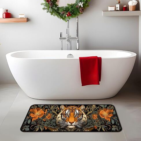 Tiger Floral Kitchen Floor Mat, Room Runner Rugs 17''x51'' Laundry Room Rug Runner,Bathroom, and Mudroom in Saudi Arabia