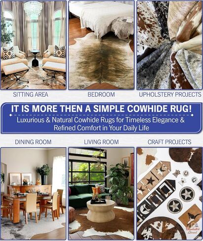 Cowhides Direct Genuine Cowhide Rug - 100% Real Cowhide Rug - Modern Style Cow Skin Rugs for Living Room, Bedroom, Kitchen & More (7’x8’ Medium Grey) in Saudi Arabia
