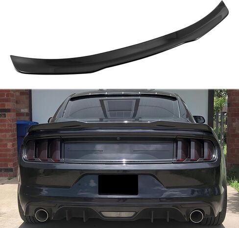 جناح المفسد الأسود اللامع المتوافق مع 6th Gen 2015-2023 Ford Mustang 2-Door Coupe ، Spoiler Trunk for V6/EcoBoost/GT/Bullitt/Mach 1/Shelby in Kuwait