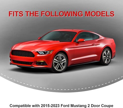 جناح المفسد الأسود اللامع المتوافق مع 6th Gen 2015-2023 Ford Mustang 2-Door Coupe ، Spoiler Trunk for V6/EcoBoost/GT/Bullitt/Mach 1/Shelby in Kuwait