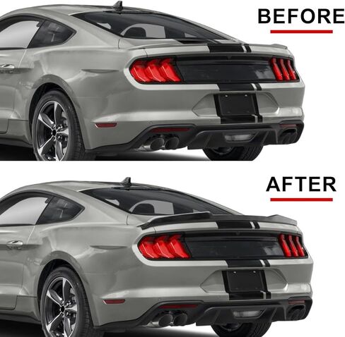 جناح المفسد الأسود اللامع المتوافق مع 6th Gen 2015-2023 Ford Mustang 2-Door Coupe ، Spoiler Trunk for V6/EcoBoost/GT/Bullitt/Mach 1/Shelby in Kuwait