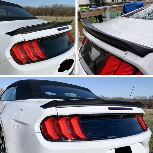 جناح المفسد الأسود اللامع المتوافق مع 6th Gen 2015-2023 Ford Mustang 2-Door Coupe ، Spoiler Trunk for V6/EcoBoost/GT/Bullitt/Mach 1/Shelby in Kuwait