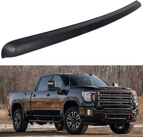 Front Hood Molding Trim Moulding Spoiler Wing ABS Matte Black Replacement for GMC Sierra 1500 2007-2013 for GMC Sierra 2500 HD 2007-2010 for GMC Sierra 3500 HD 2007-2010 in Saudi Arabia