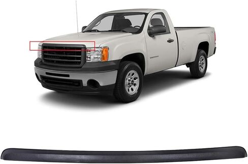 Front Hood Molding Trim Moulding Spoiler Wing ABS Matte Black Replacement for GMC Sierra 1500 2007-2013 for GMC Sierra 2500 HD 2007-2010 for GMC Sierra 3500 HD 2007-2010 in Saudi Arabia