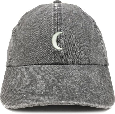 Trendy Apparel Shop Crescent Moon Embroidered Washed Cotton Adjustable Cap in Saudi Arabia