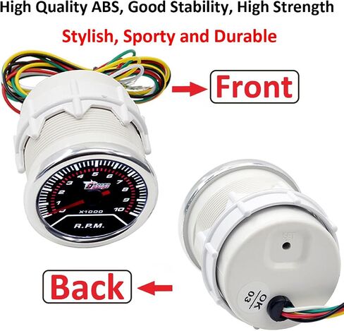 CAR Tacho Gauge 2 "52mm مقياس سرعة الدوران المقياس المقياس المقياس العالمي للمؤشرات RPM Univers in Kuwait