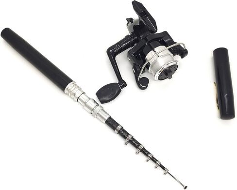 Portable Small Pen Fishing Rod Spinning Reel Combos, 38" 55" Compact Telescopic Fish Pole Kits for All Season Fishing in Rivers, Lakes, Ice, etc. in Saudi Arabia