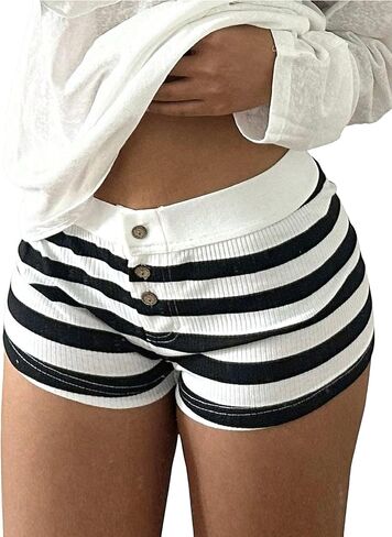 ZAFUL Women Y2K Lounge Shorts Bear Print Skinny Pajama Bottoms Elastic Button Front Sleep Shorts in Saudi Arabia