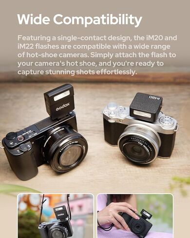 فلاش كاميرا Godox IM20 ، Mini Flash Speedlite ، 440 وميض كامل القوة ، الليثيوم المدمج لفوجي ، سوني نيكون ، كاميرا كانون ، أبيض اللون in Saudi Arabia