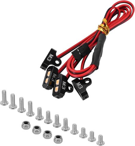 INJORA 4LED Rock Lights Kit with Controller for SCX10 TRX4 1/10 RC Crawler Upgrade(4LED White&Controller) in Kuwait