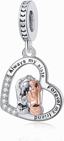 شقيقات Tchyun Love Heart Dangle Charm Cubic Zirconia Bead for Pandora Bracelet Women Gift in Kuwait