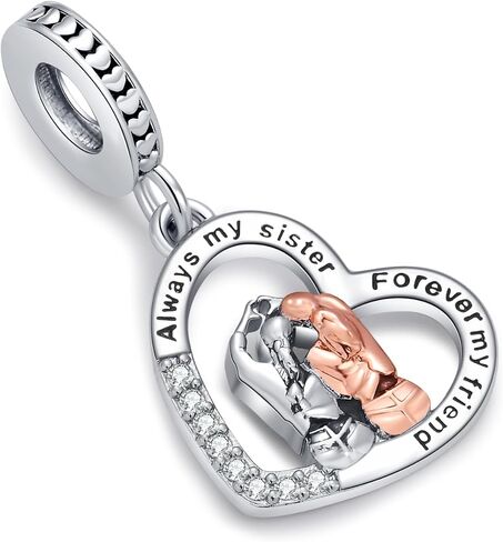 شقيقات Tchyun Love Heart Dangle Charm Cubic Zirconia Bead for Pandora Bracelet Women Gift in Kuwait