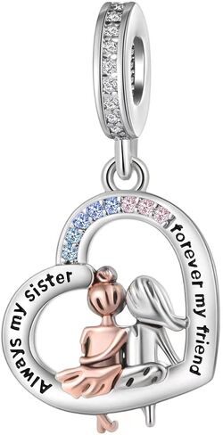 شقيقات Tchyun Love Heart Dangle Charm Cubic Zirconia Bead for Pandora Bracelet Women Gift in Kuwait