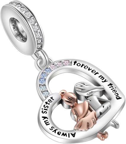 شقيقات Tchyun Love Heart Dangle Charm Cubic Zirconia Bead for Pandora Bracelet Women Gift in Kuwait