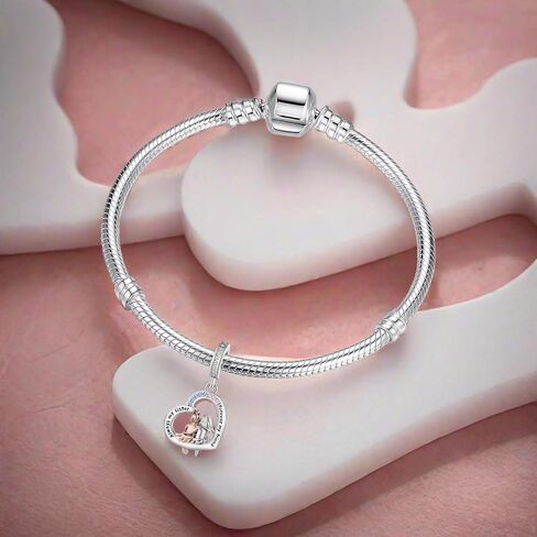 شقيقات Tchyun Love Heart Dangle Charm Cubic Zirconia Bead for Pandora Bracelet Women Gift in Kuwait