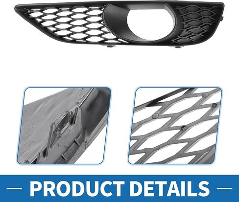 Fog Light Grill No.4L0807675C/4L0807676C 20.47"x4.13" Front Lower Bumper Fog Light Cover Inserts for Audi Q7 2010-2015 ABS Black in Saudi Arabia