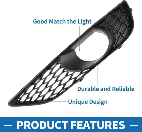 Fog Light Grill No.4L0807675C/4L0807676C 20.47"x4.13" Front Lower Bumper Fog Light Cover Inserts for Audi Q7 2010-2015 ABS Black in Saudi Arabia