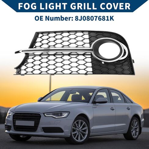 No.8J0807681K Fog Light Grill for Audi TT MK2 TTS 2011-2014 Front Left Front Lower Bumper Fog Light Cover Inserts ABS 1 Pc Black Silver Tone in Saudi Arabia
