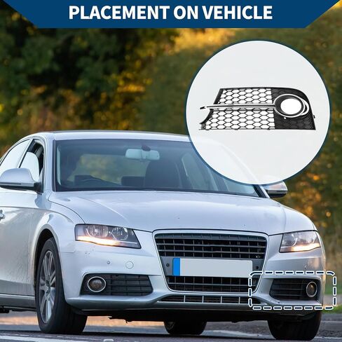 No.8J0807681K Fog Light Grill for Audi TT MK2 TTS 2011-2014 Front Left Front Lower Bumper Fog Light Cover Inserts ABS 1 Pc Black Silver Tone in Saudi Arabia