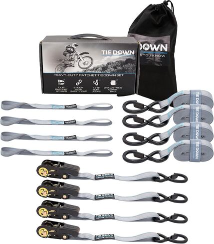 Tie Down 1 inch x 15 ft Grey Ratchet Strap, 4-Pack Kit - 1823 lbs. Breaking Load Limit in Saudi Arabia