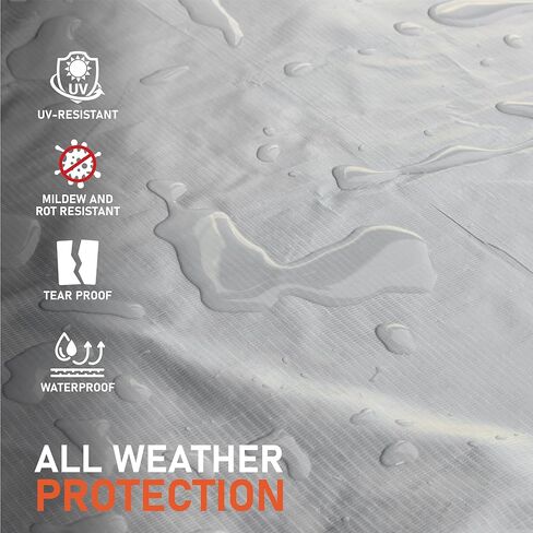 HOMESTEAD Waterproff Tarp 8' x 10', Medium Duty 10 Mil Poly Tarp Cover with Metal Grommets, Great for Outdoor Storage and Home Use - Silver/Black in Kuwait