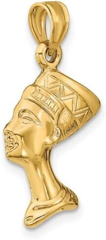 IceCarats 14K Solid Yellow Gold Queen Nefertiti Necklace Egyptian Goddess Pendant African Charm in Kuwait