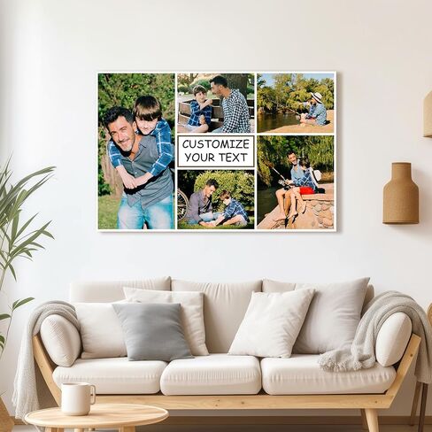Xzartdiy مخصصة الصورة المطبوعة مع صورك ، 5 صور ملصقة طباعة ، فنية الجدار المخصصة لديكور الزفاف في المكتب المنزلي العائلي ، هدايا مخصصة لليوم الأب والأم 12x8 '' ' in Saudi Arabia