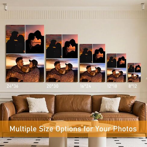 Xzartdiy مخصصة الصورة المطبوعة مع صورك ، 5 صور ملصقة طباعة ، فنية الجدار المخصصة لديكور الزفاف في المكتب المنزلي العائلي ، هدايا مخصصة لليوم الأب والأم 12x8 '' ' in Saudi Arabia