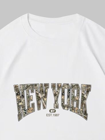 Verdusa Men's Camo Letter Graphic Tees Short Sleeve Summer T Shirt Daily Streetwear in Saudi Arabia