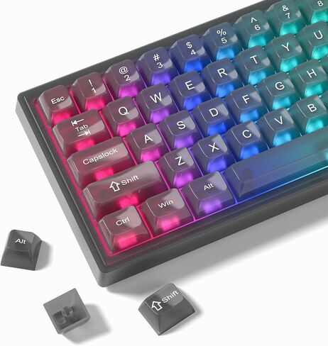 Womier Keyboard Keycaps Clear, Pink Keycaps 60 65 75 100 Percent, Transparent Jelly Cute Custom Key Cap Set for Cherry MX, Kailh, Outemu, Gateron Mechanical Keyboards(MDA Profile) in Saudi Arabia