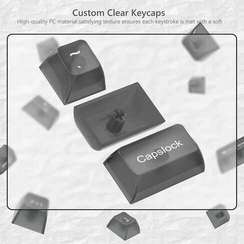 Womier Keyboard Keycaps Clear, Pink Keycaps 60 65 75 100 Percent, Transparent Jelly Cute Custom Key Cap Set for Cherry MX, Kailh, Outemu, Gateron Mechanical Keyboards(MDA Profile) in Saudi Arabia