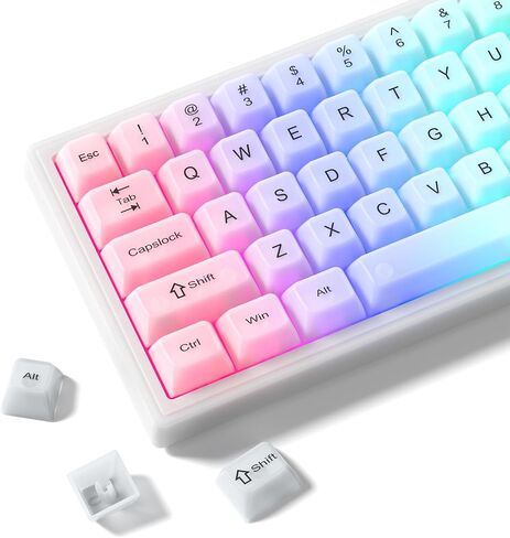 Womier Keyboard Keycaps Clear, Pink Keycaps 60 65 75 100 Percent, Transparent Jelly Cute Custom Key Cap Set for Cherry MX, Kailh, Outemu, Gateron Mechanical Keyboards(MDA Profile) in Saudi Arabia