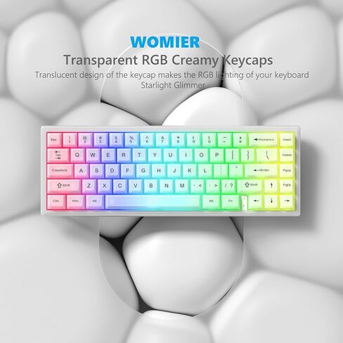 Womier Keyboard Keycaps Clear, Pink Keycaps 60 65 75 100 Percent, Transparent Jelly Cute Custom Key Cap Set for Cherry MX, Kailh, Outemu, Gateron Mechanical Keyboards(MDA Profile) in Saudi Arabia
